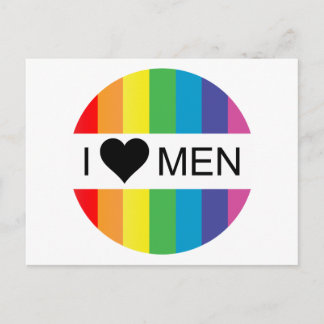 Postal amor arcoíris. me encantan los hombres.