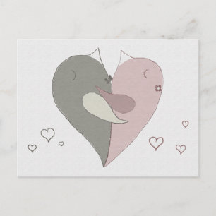 Postal Amor Aves Corazón