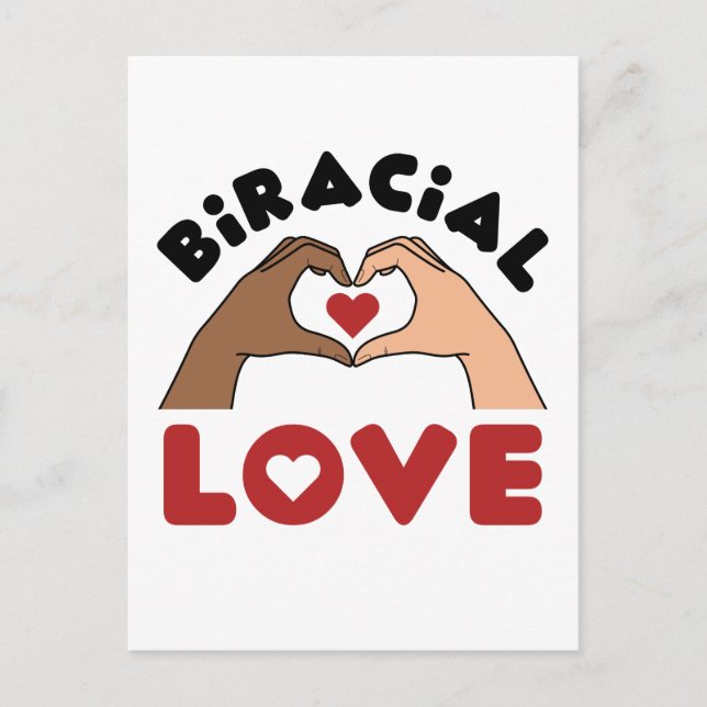 Postal Amor Biracial Pareja Raza Mixta (Anverso)