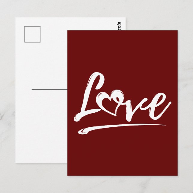 POSTAL AMOR CON CORAZÓN CUERDO REGALO DE SAN VALENTÍN (Anverso / Reverso)