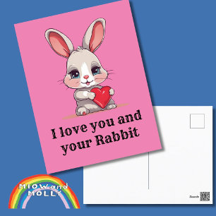 Postal Amor conejo Valentine mascota dueño de un bebé