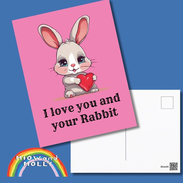 Postal Amor conejo Valentine mascota dueño de un bebé (Subido por el creador)