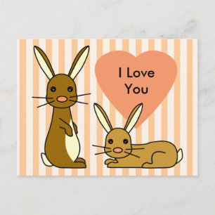 Postal Amor conyugal - Conejos bonitos