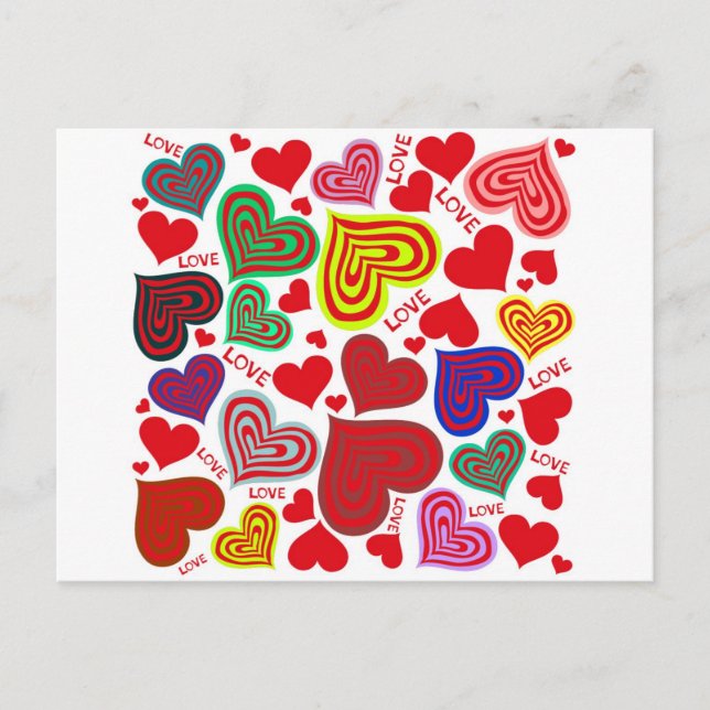 Postal amor - corazones y amor (Anverso)