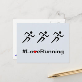 Postal Amor corriendo pictograma azul pálido