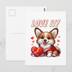 Postal Amor de Corgi Adorable