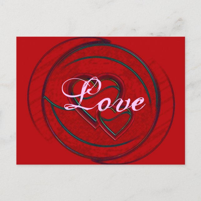 Postal Amor de doble corazón (Anverso)