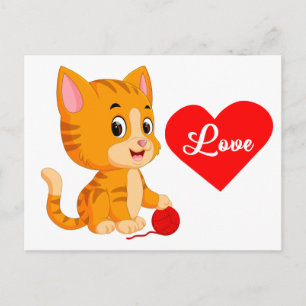 Postal Amor de Gatito Adorable Señora Loca de los Gatos P