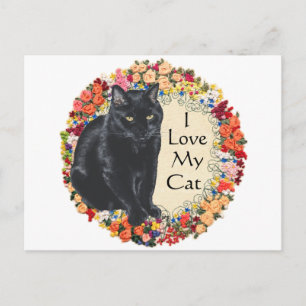 Postal Amor de Gato Negro