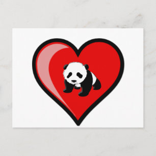 Postal amor de la panda