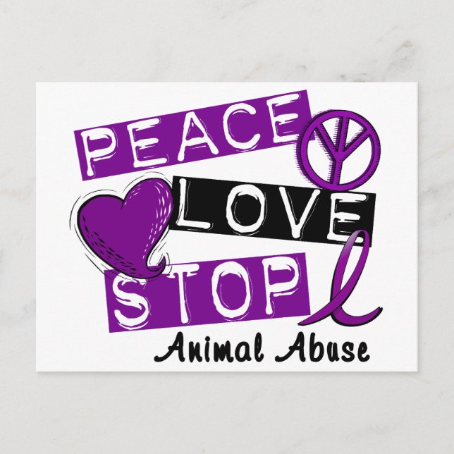 Postal AMOR DE LA PAZ DETENGA EL Abuso Animal (Anverso)