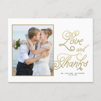 Postal Amor de oro | Foto boda Gracias Postcard