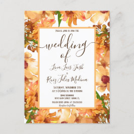 Postal Amor de Otoño Verde Rustico Boda