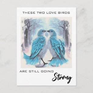 Postal *~* Amor de pájaros de aniversario de invierno AP5