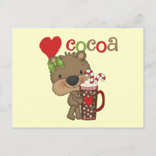 Postal Amor del cacao del oso del chica