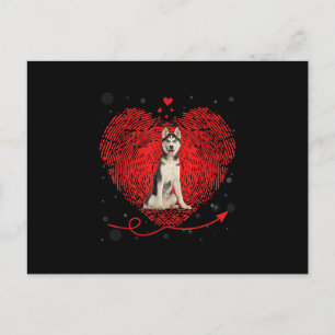 Postal Amor del corazón Husky Siberiano Gracioso regalo