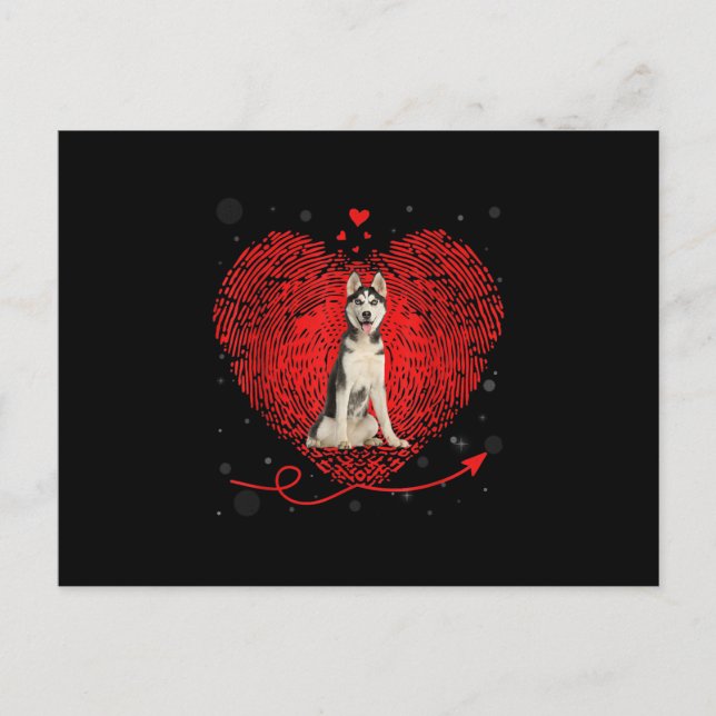 Postal Amor del corazón Husky Siberiano | Gracioso regalo (Anverso)