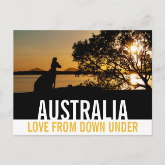 Postal Amor Desde Australia Atardecer de Canguro