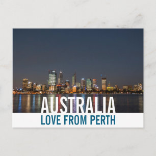 Postal Amor desde Australia Perth Skyline por Night Photo