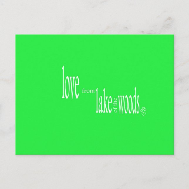 Postal Amor desde el lago de los bosques (Anverso)