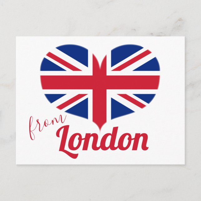 Postal Amor desde Londres | Captura de bandera británica  (Anverso)