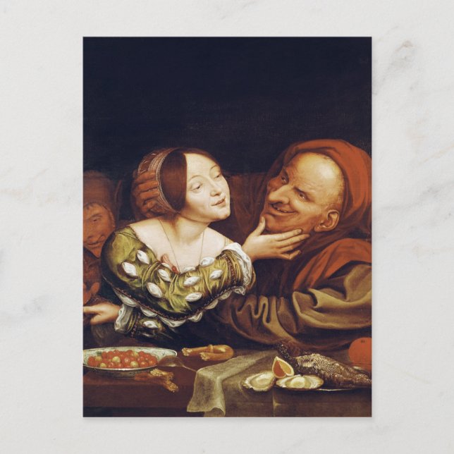 Postal Amor desigual o, la pareja desigual (Anverso)