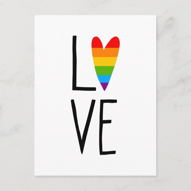 Postal Amor en arco iris (Anverso)