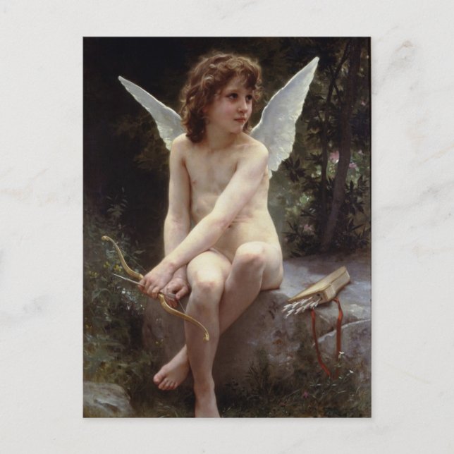 Postal Amor en la búsqueda de William Bouguereau (Anverso)