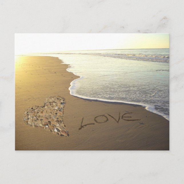 Postal Amor en la costa de arena (Anverso)