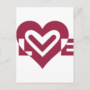 Postal Amor en púrpura de vino