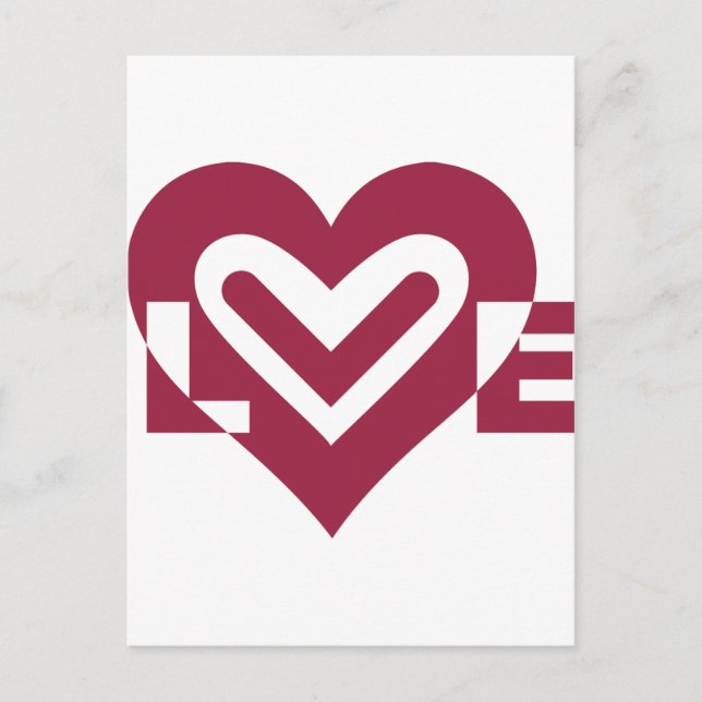 Postal Amor en púrpura de vino (Anverso)