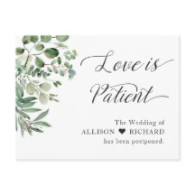 Amor es Paciente Anuncio de Boda Pospuesta Chic Eu