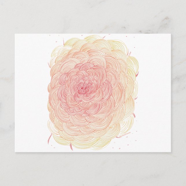 Postal Amor, flor y corazón por buen karma (Anverso)