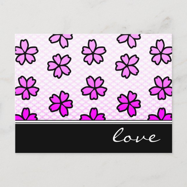Postal amor : floral retro: (Anverso)