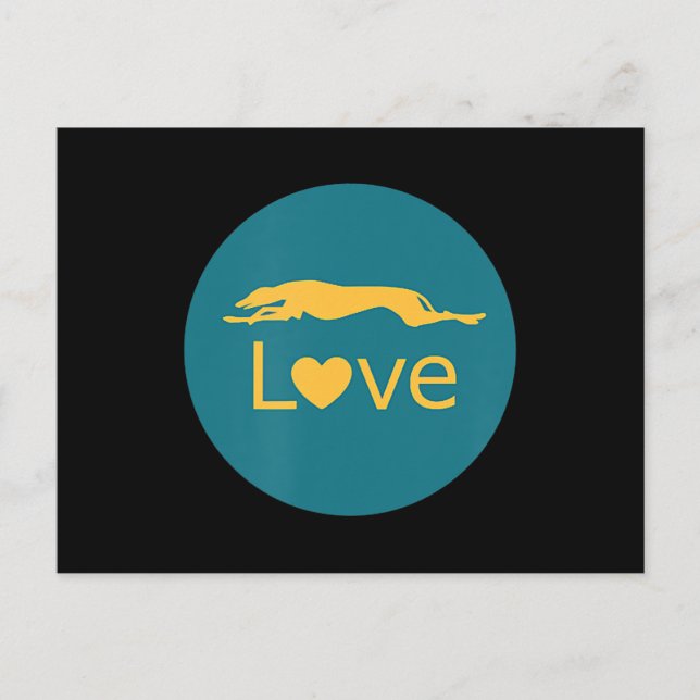Postal Amor Galgo de Carreras Retirado (Anverso)