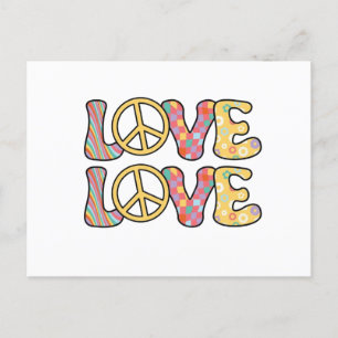 Postal Amor Hippie Retro