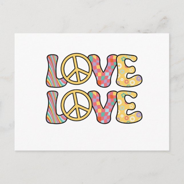 Postal Amor Hippie Retro (Anverso)