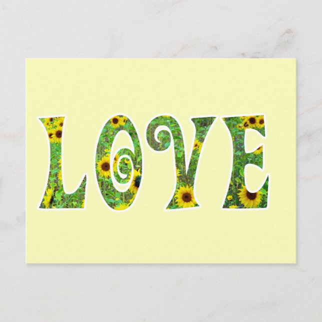 Postal Amor Hippy Sunflower (Anverso)