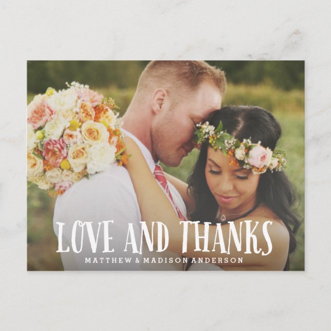 Postal Amor joven | Boda Gracias Postcard (Anverso)