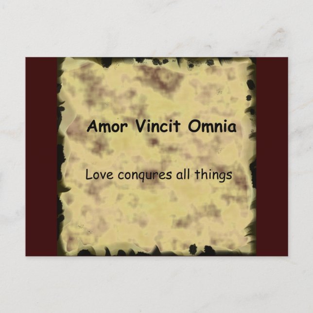 Postal Amor Latino Vincit Omnia AMOR CONQUISTA TODAS LAS  (Anverso)