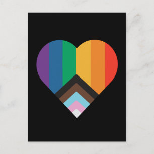 Postal Amor LGBT+orgullo. Bandera arco iris