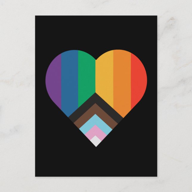 Postal Amor LGBT+orgullo. Bandera arco iris (Anverso)
