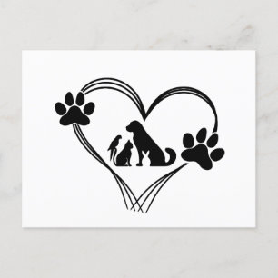 Postal Amor Mascotas patas 