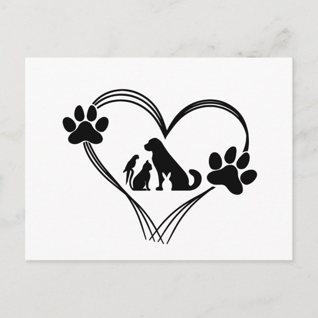Postal Amor Mascotas patas  (Anverso)
