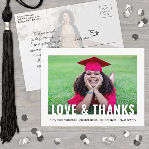 Postal Amor Moderno y Gracias 2 Graduación De Foto Gracia