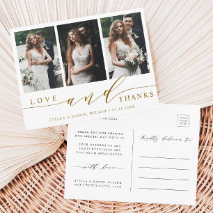 Postal Amor moderno y gracias 3 Boda fotográfico Gracias