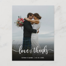 Postal Amor moderno y gracias Boda foto gracias