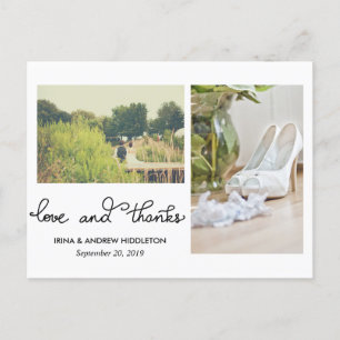 Postal Amor Moderno Y Gracias Escribir Dos Fotos Bodas
