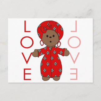 Postal Amor - Muñeca Africana