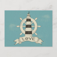 Amor Náutico Faro Azul y Ancla de Barco